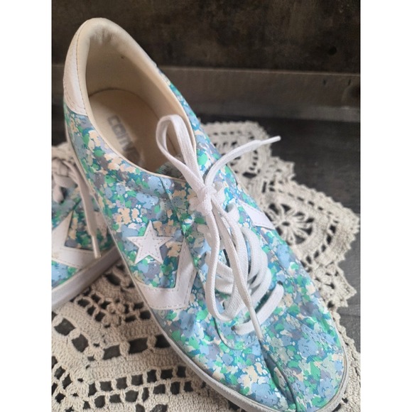 Converse Womens Breakpoint Ox Floral Sneakers Shoes Blue Green Size 7‎ - Picture 2 of 7